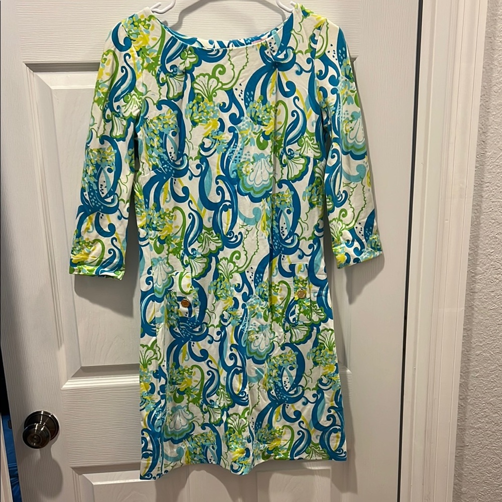 Floral Blue and Green Dress